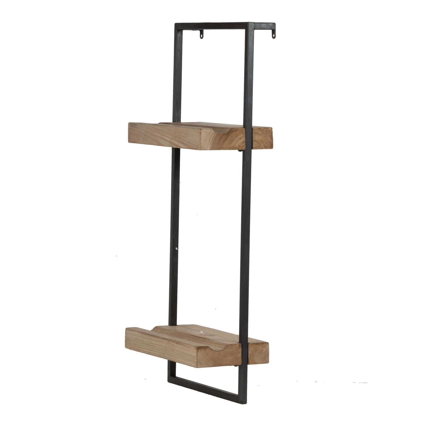 Estante de pared con dos estantes - Negro y marrón