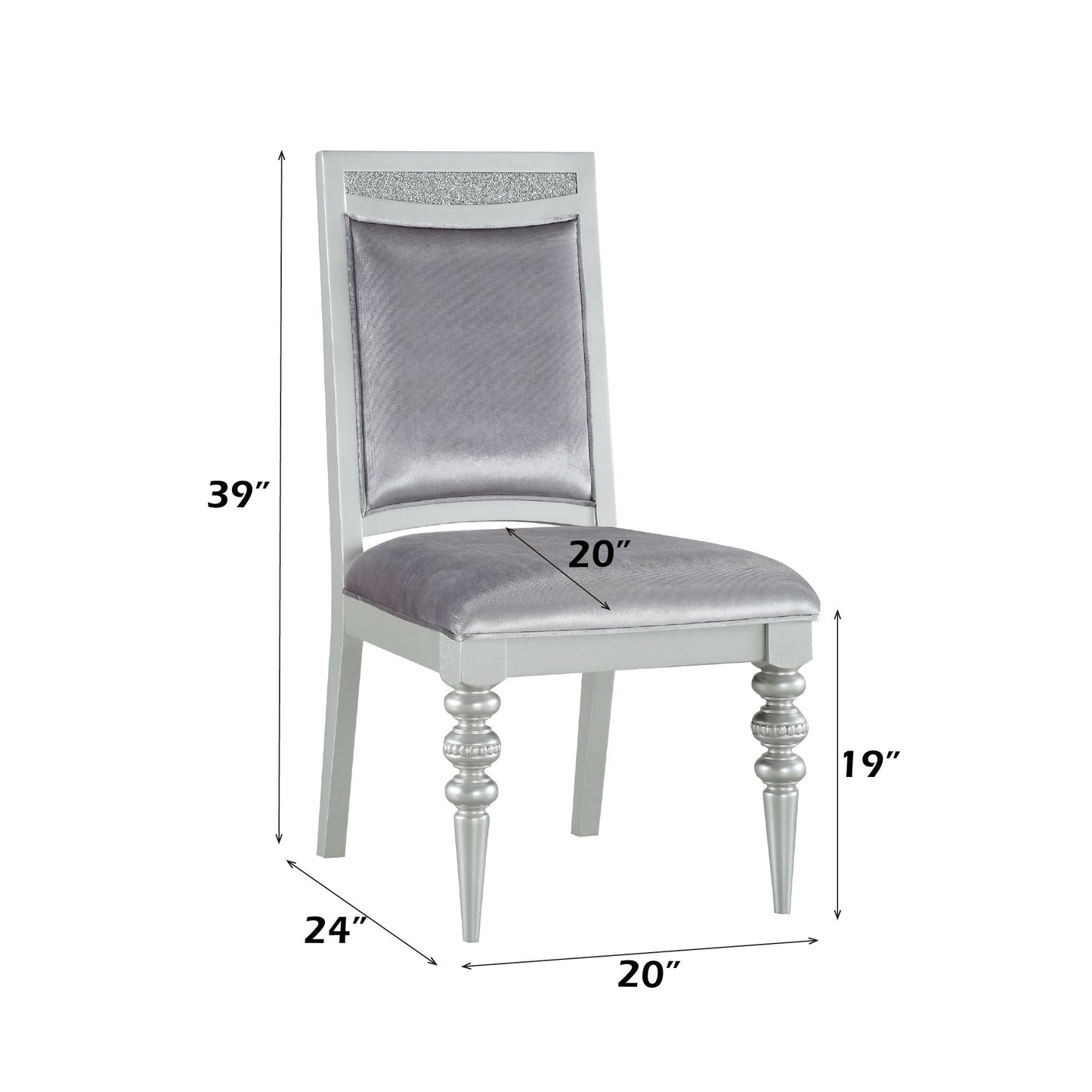Maverick - Silla auxiliar (juego de 2) - Plateada