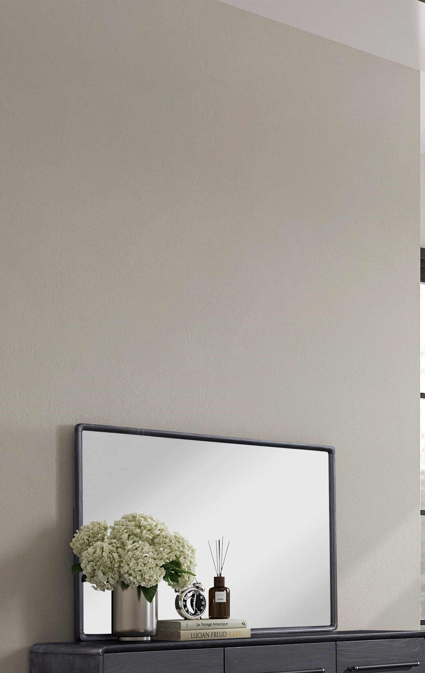 Espejo rectangular de madera - Negro