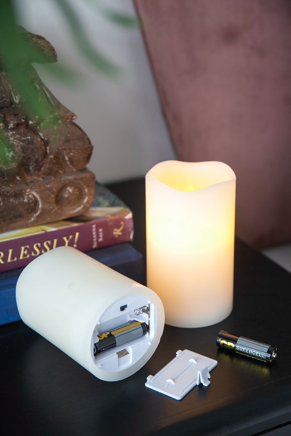 Velas LED con temporizador remoto (juego de 3) - Marfil