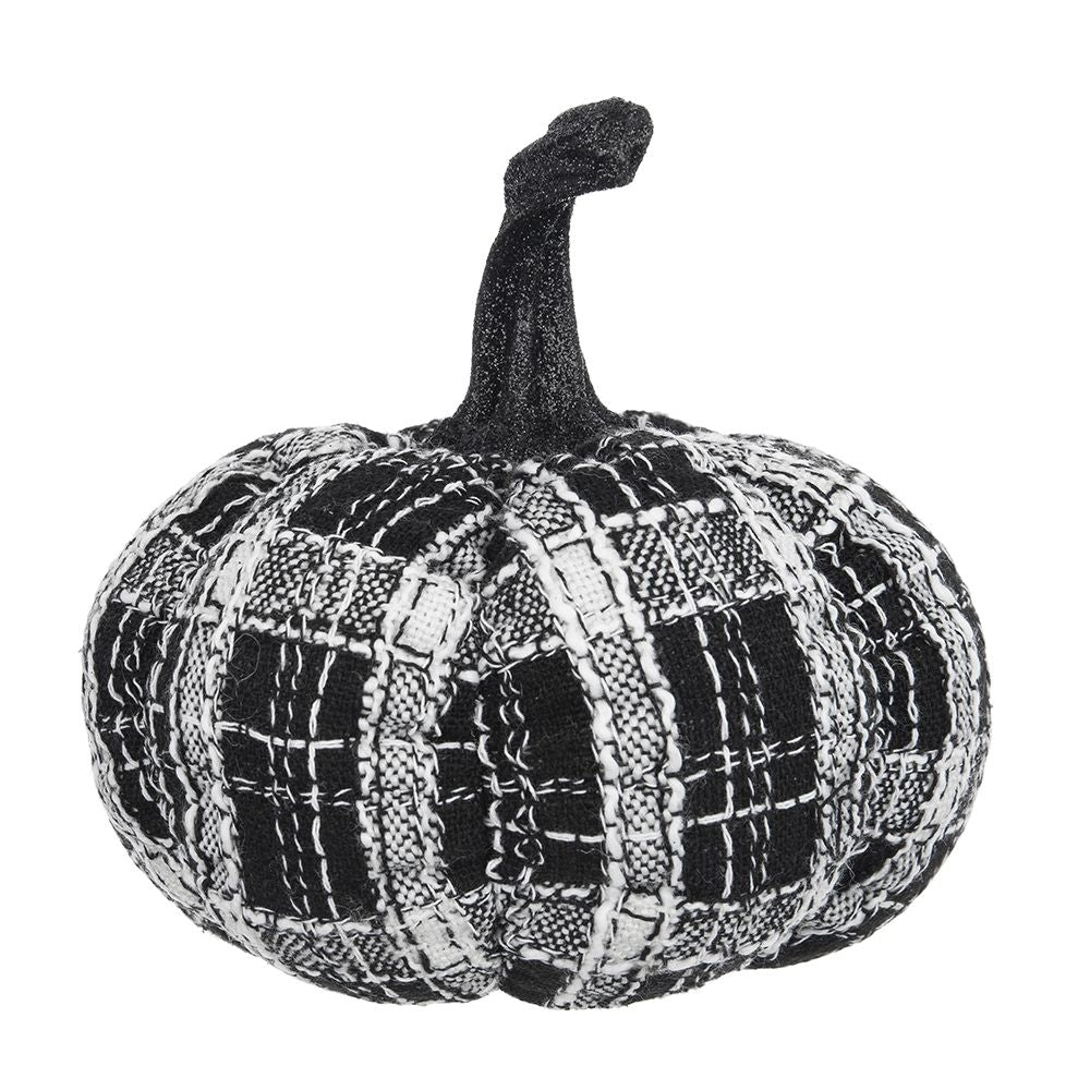 Calabaza a cuadros claros para decoración de Halloween (negro y blanco)