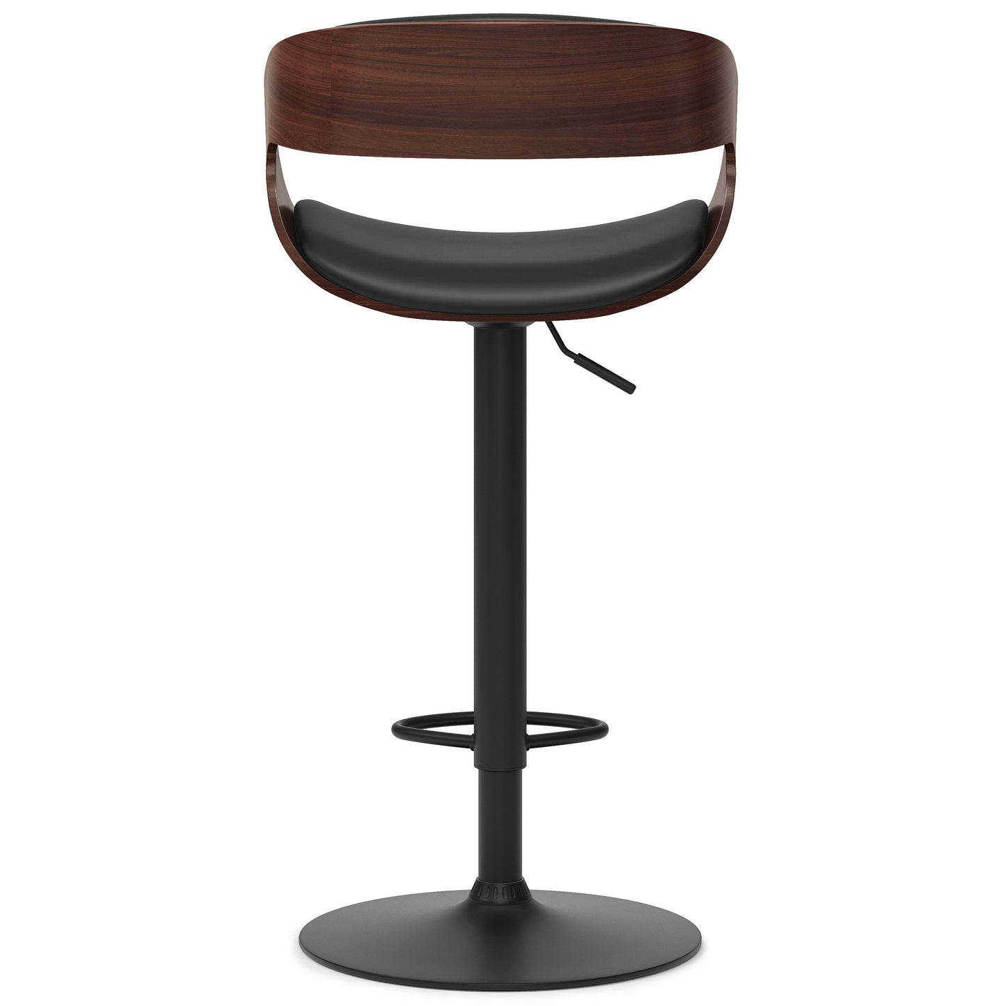 Archer - Taburete de bar giratorio ajustable de madera curvada - Negro