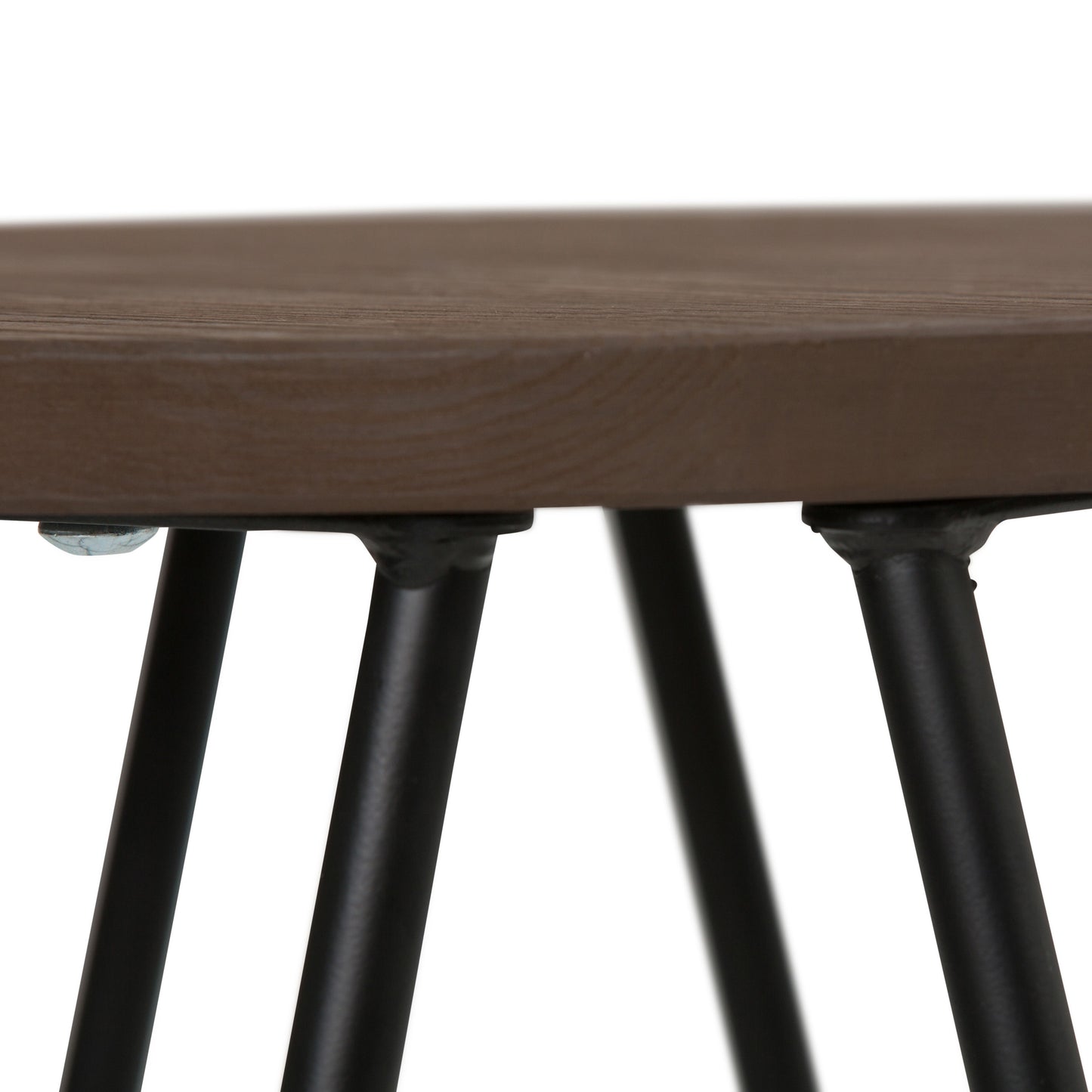 Simeon - Taburete multifuncional de metal con asiento de madera