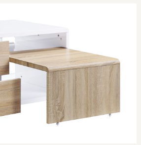 Verux - Mesa de centro de alto brillo - Blanco