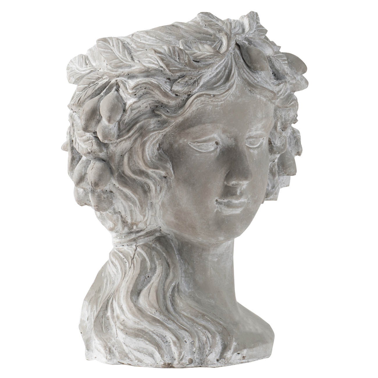 Maceta de pared con busto de cemento, ideal para decoración de interiores y exteriores, 8 unidades, color gris