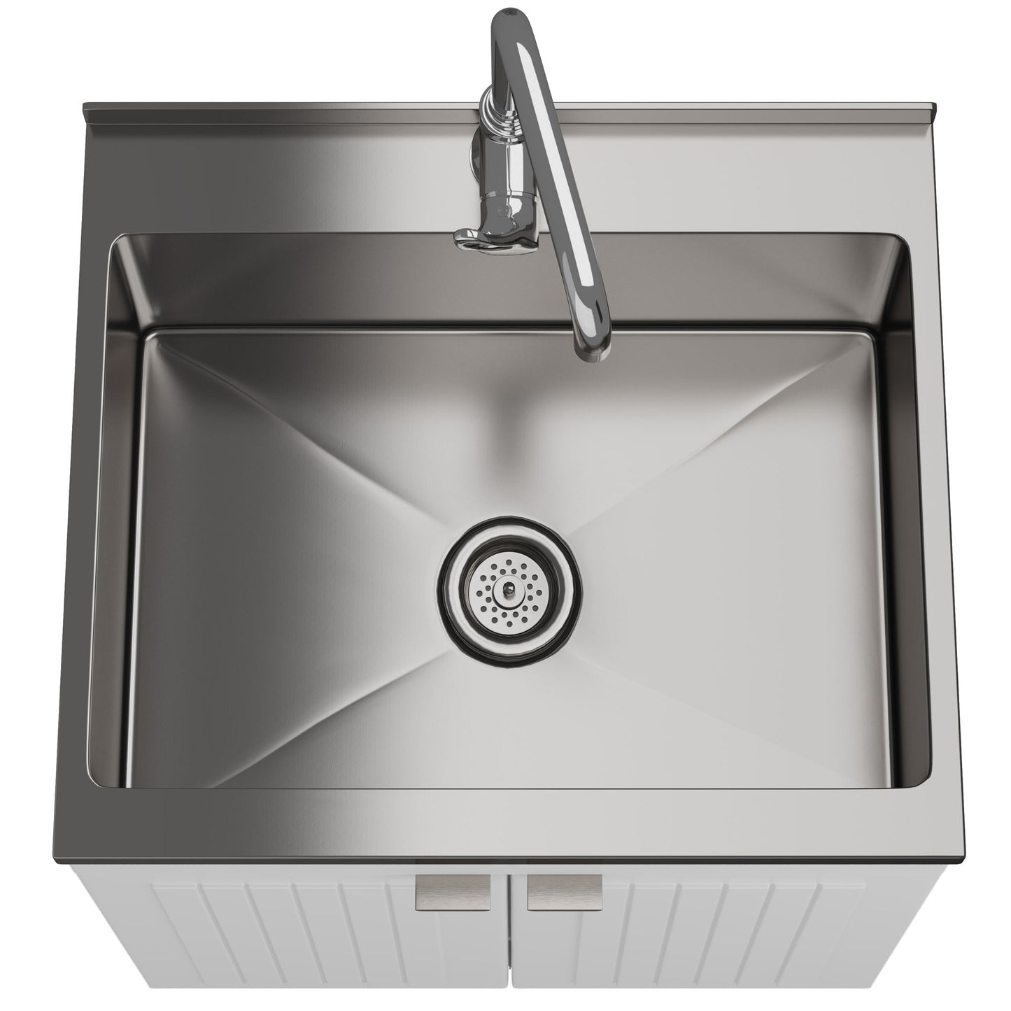 Murphy - Mueble de lavandería, grifo y fregadero de acero inoxidable