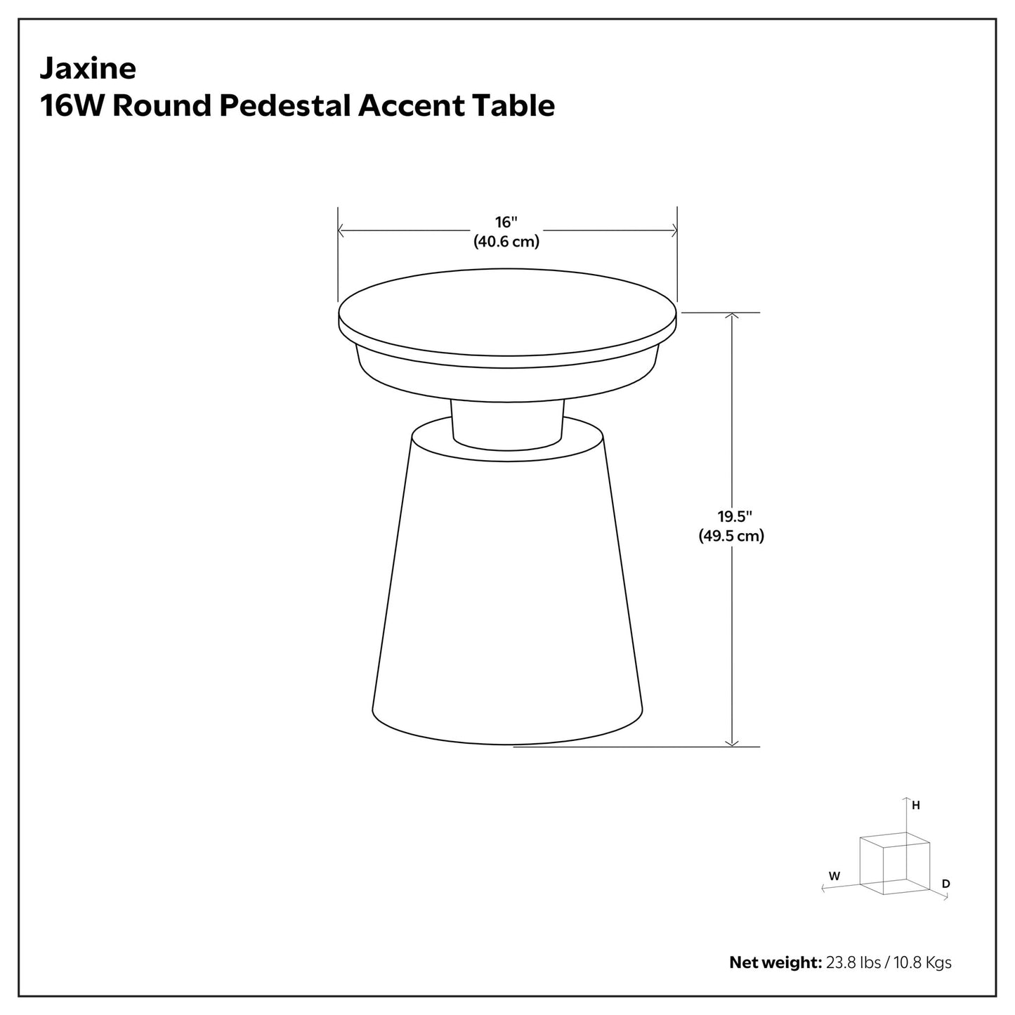 Jaxine - Mesa auxiliar - Negro/Dorado