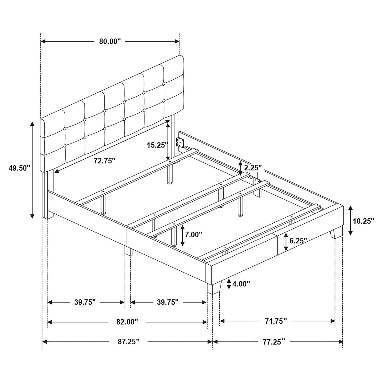 Dordrecht - Eastern King Panel Bed - Charcoal