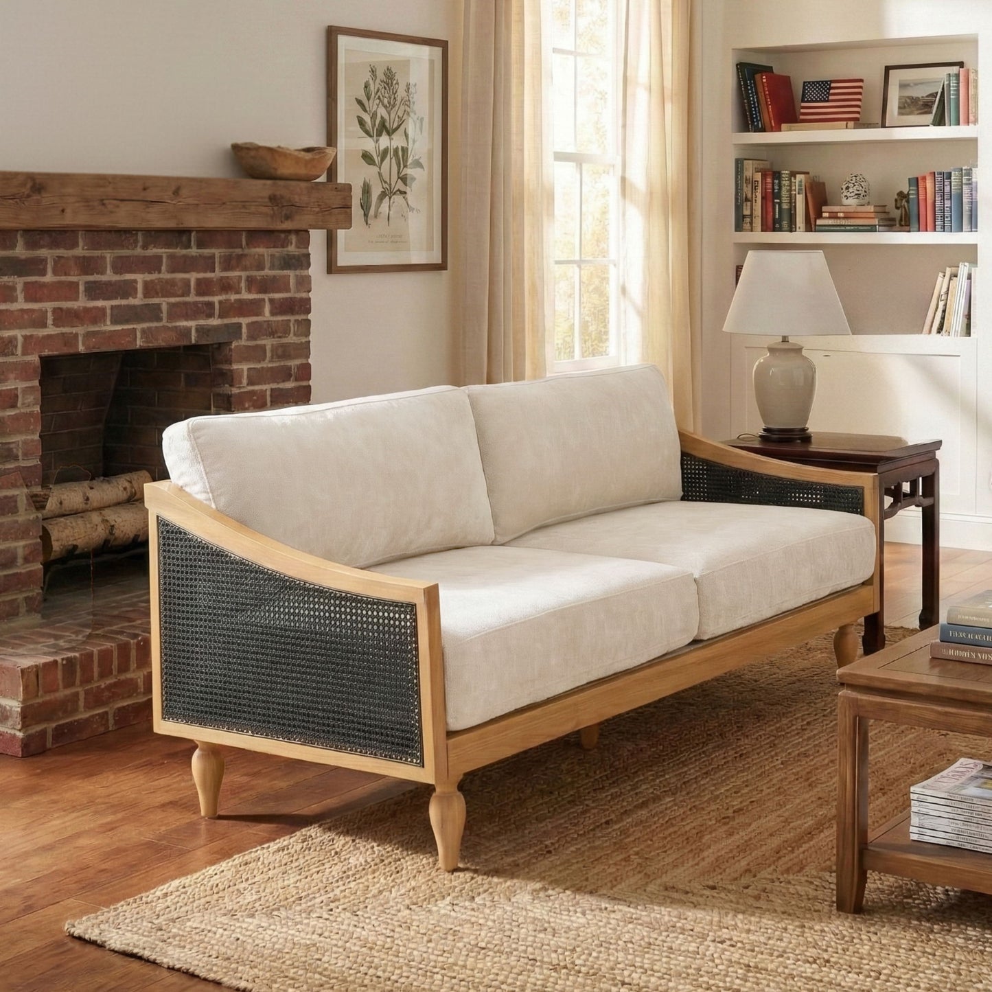 Loveseat Sofa With Armrests - Black