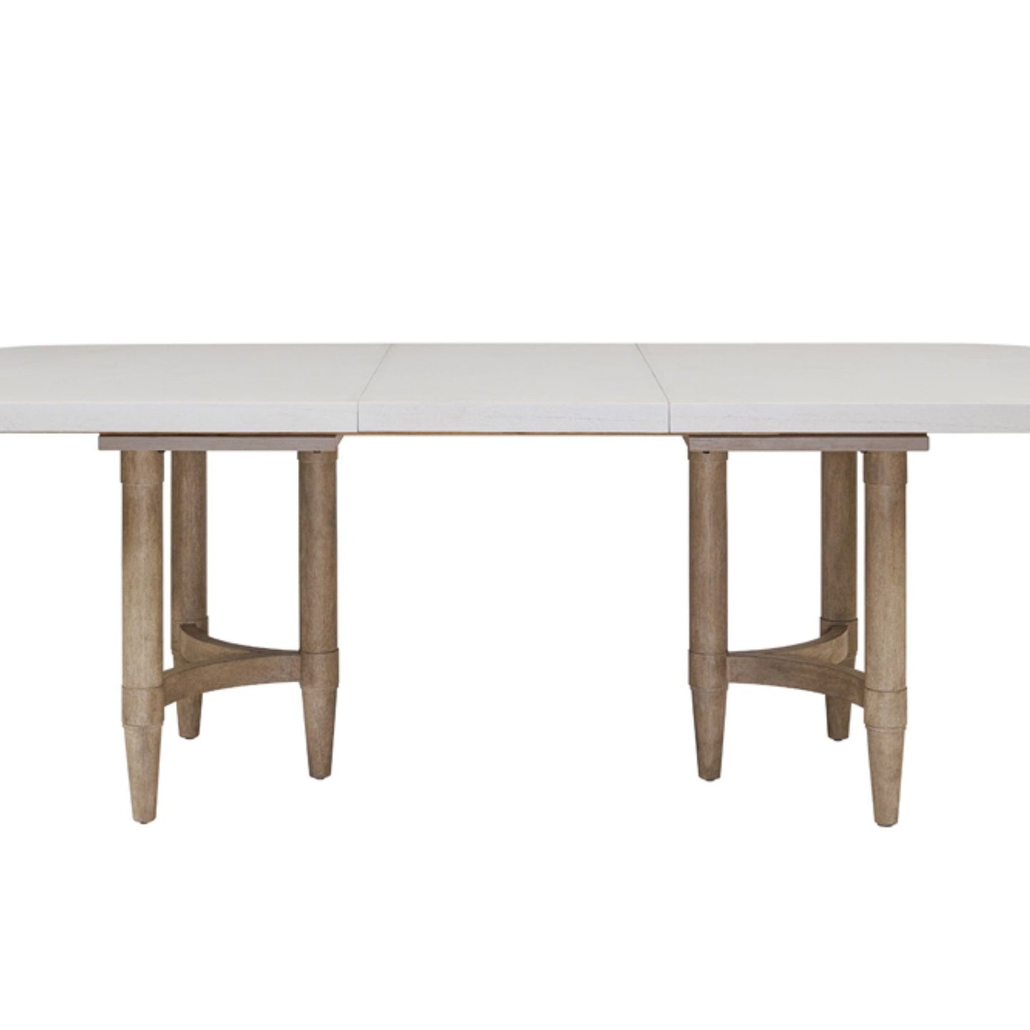Triad - Mesa de comedor con pedestal doble y hojas - Arena