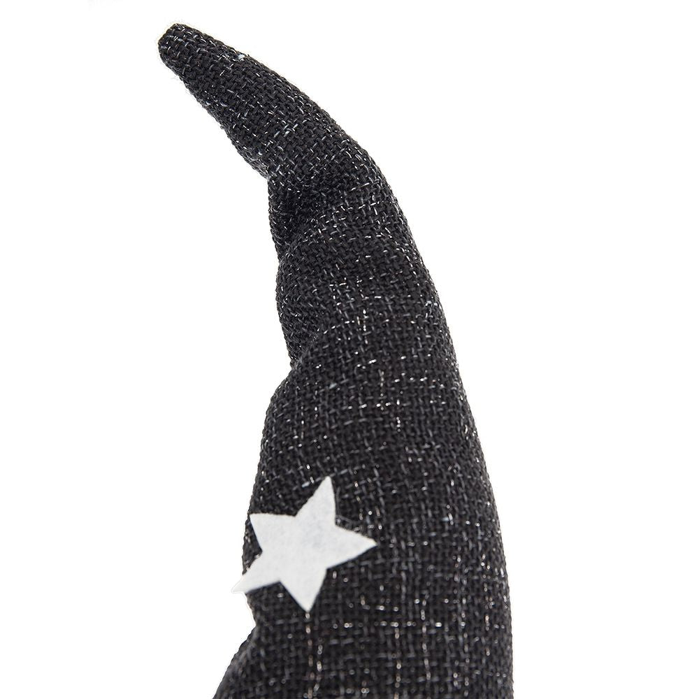 Gnomo de pie con estandarte y cuerpo de resorte, para decoración de Halloween - Negro/Naranja/Blanco