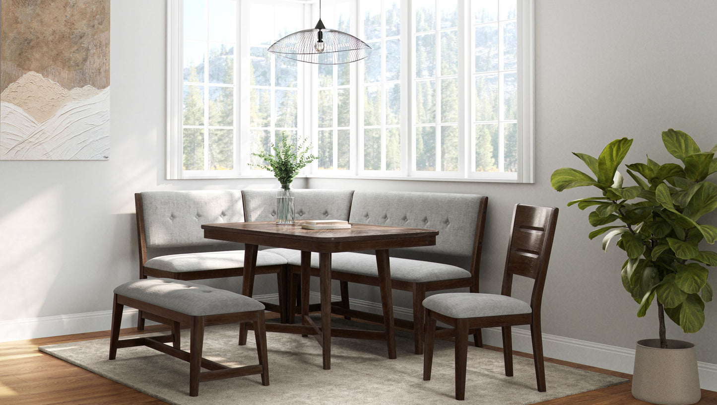 Banco de comedor tapizado sin respaldo, estilo Mid Century Seating, beige