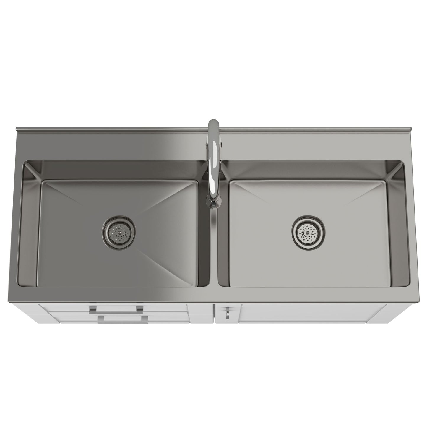 Mueble de lavandería moderno y amplio Shaker con grifo y fregadero de acero inoxidable, color blanco