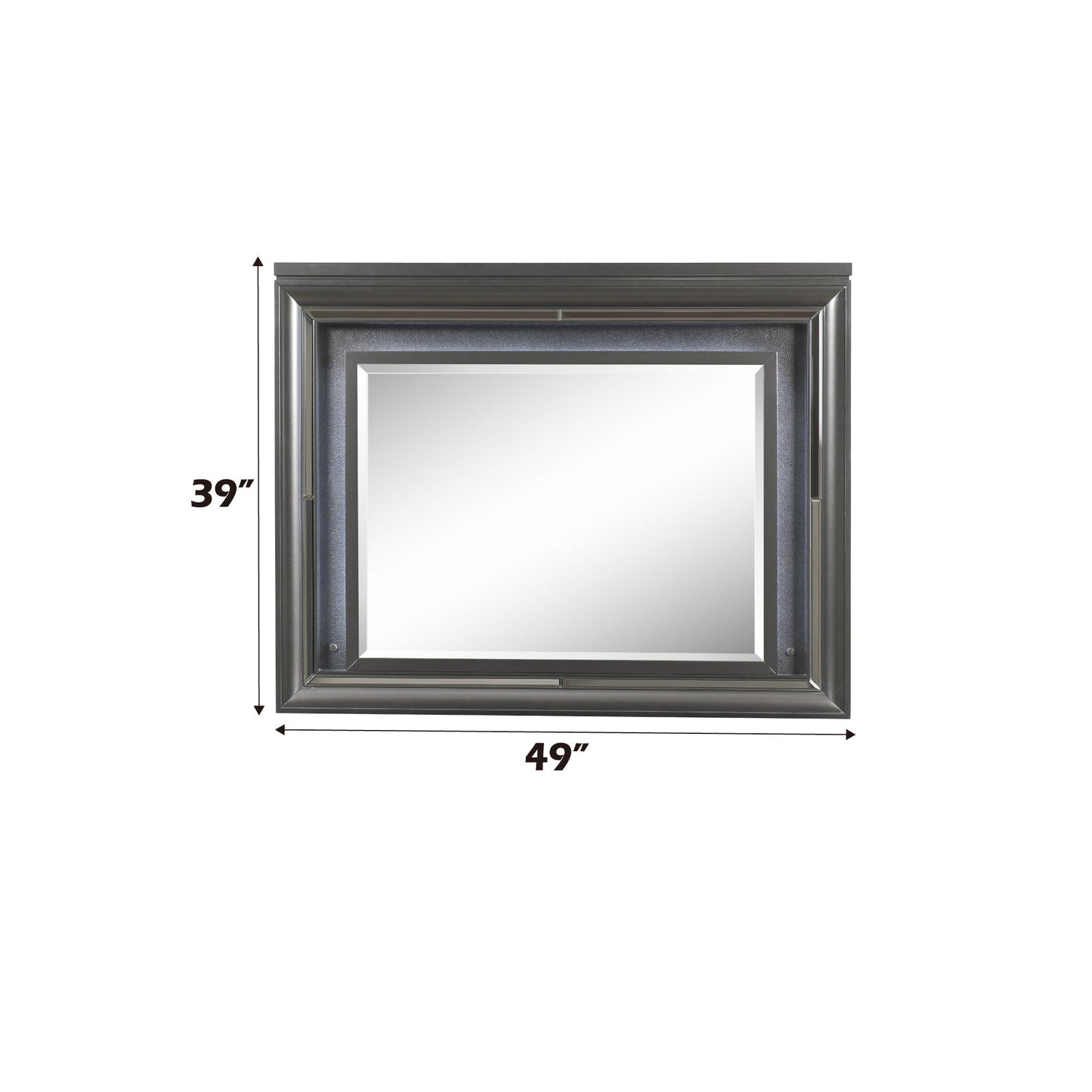 Sawyer - Espejo metálico con LED - Gris