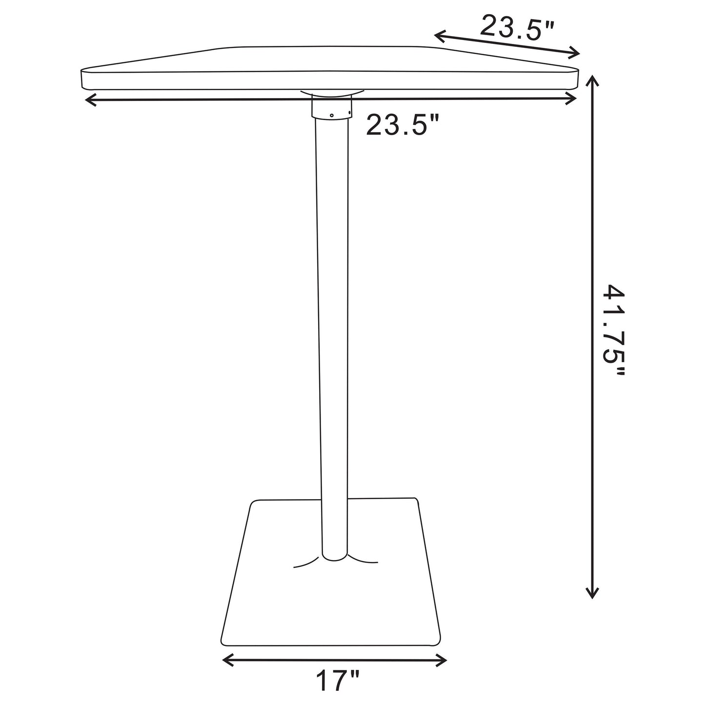 Staccato - Square Pub Height Bar Table - Dark Brown