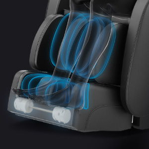 Sillón de masaje Shiatsu de gravedad cero, reclinable, de cuerpo completo y con sistema de seguimiento de movimiento, con altavoz Bluetooth, anión, Thai Stretch, carga USB, calefacción y masajeador de pies con rodillos - Negro