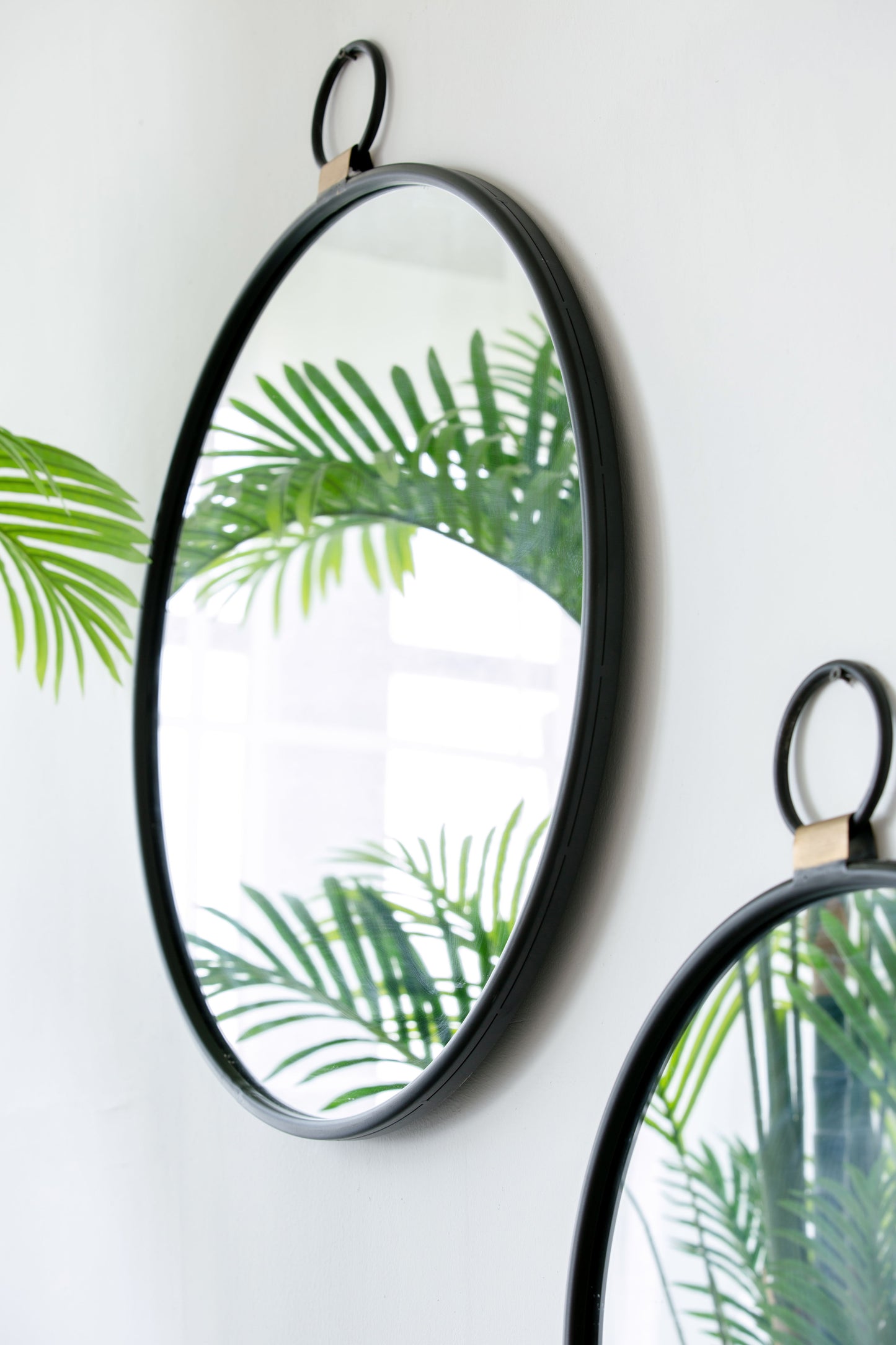 Espejo de pared con marco, espejo minimalista contemporáneo con acento para sala de estar, recibidor, entrada y dormitorio - Negro