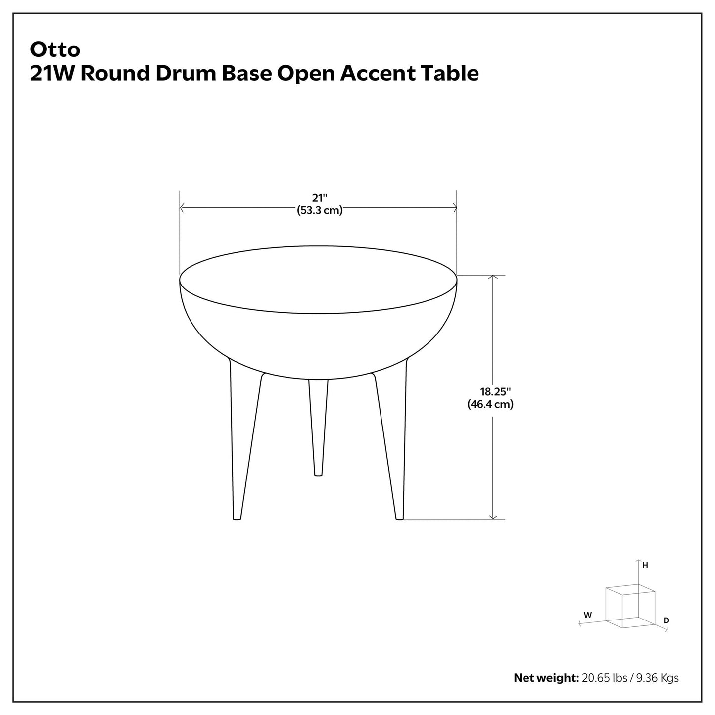 Otto - Mesa auxiliar de aluminio fundido - Negra