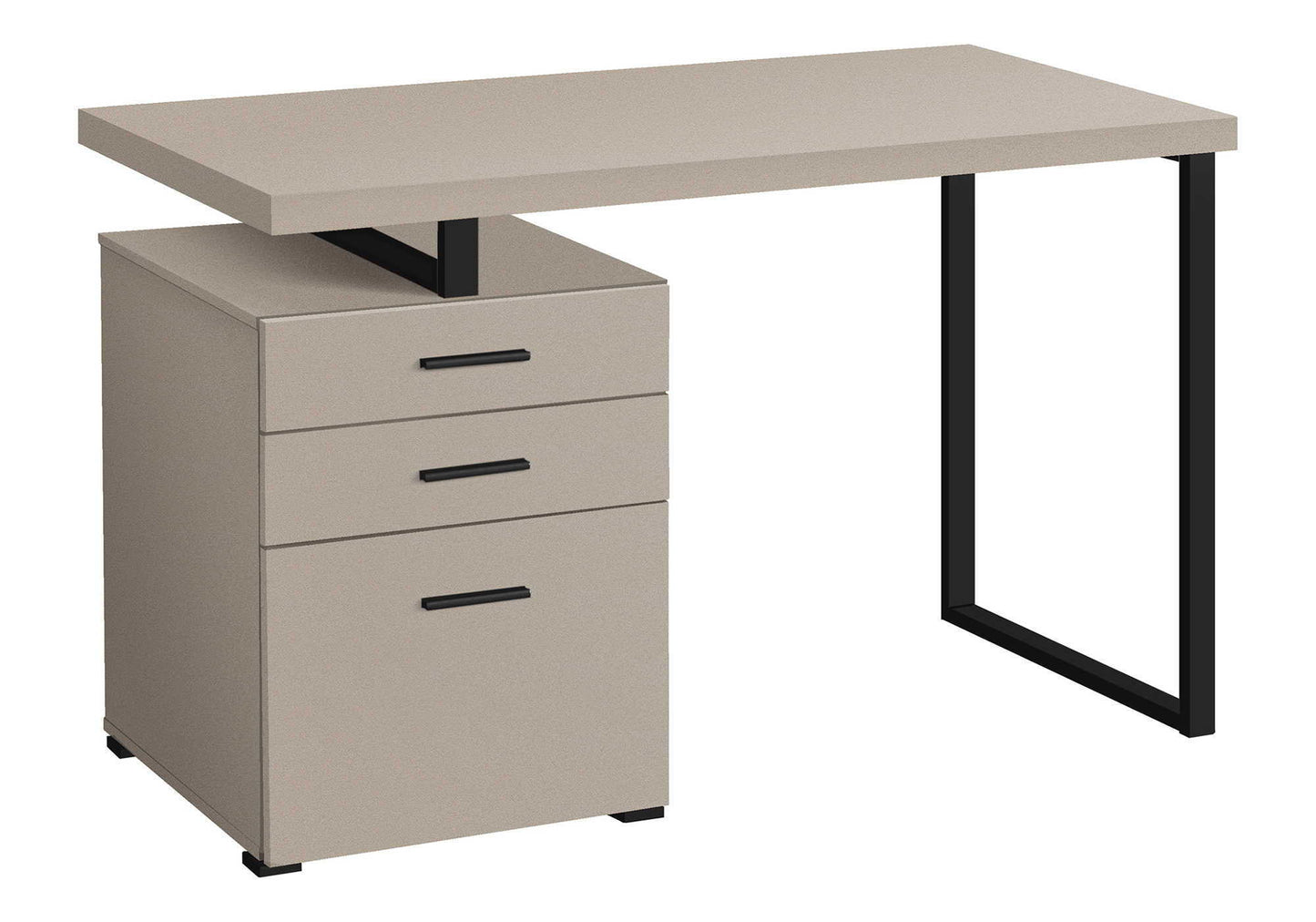 Escritorio de computadora para oficina en casa, configuración izquierda y derecha, amplios cajones de almacenamiento.