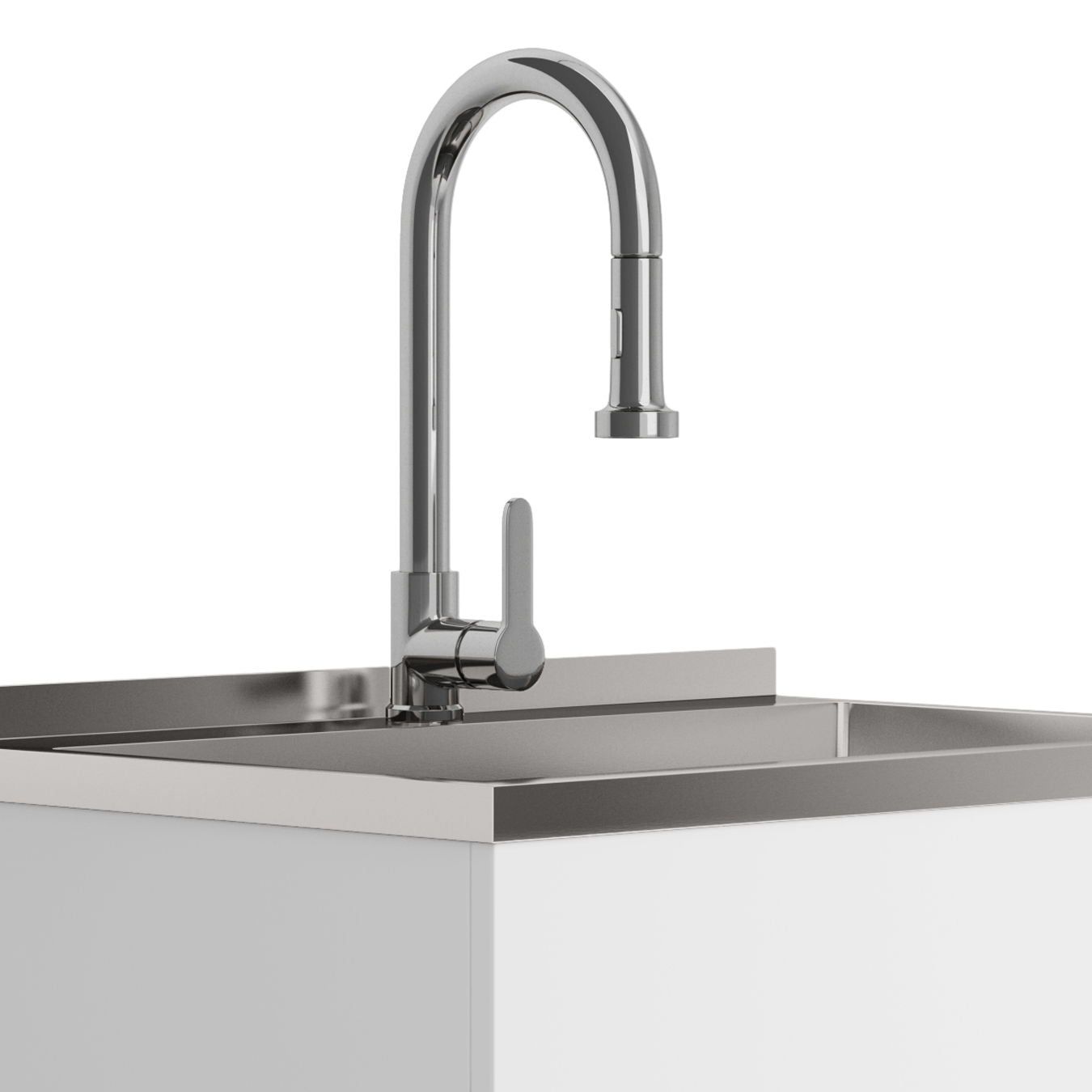 Metro - Mueble de lavandería, grifo y fregadero de acero inoxidable