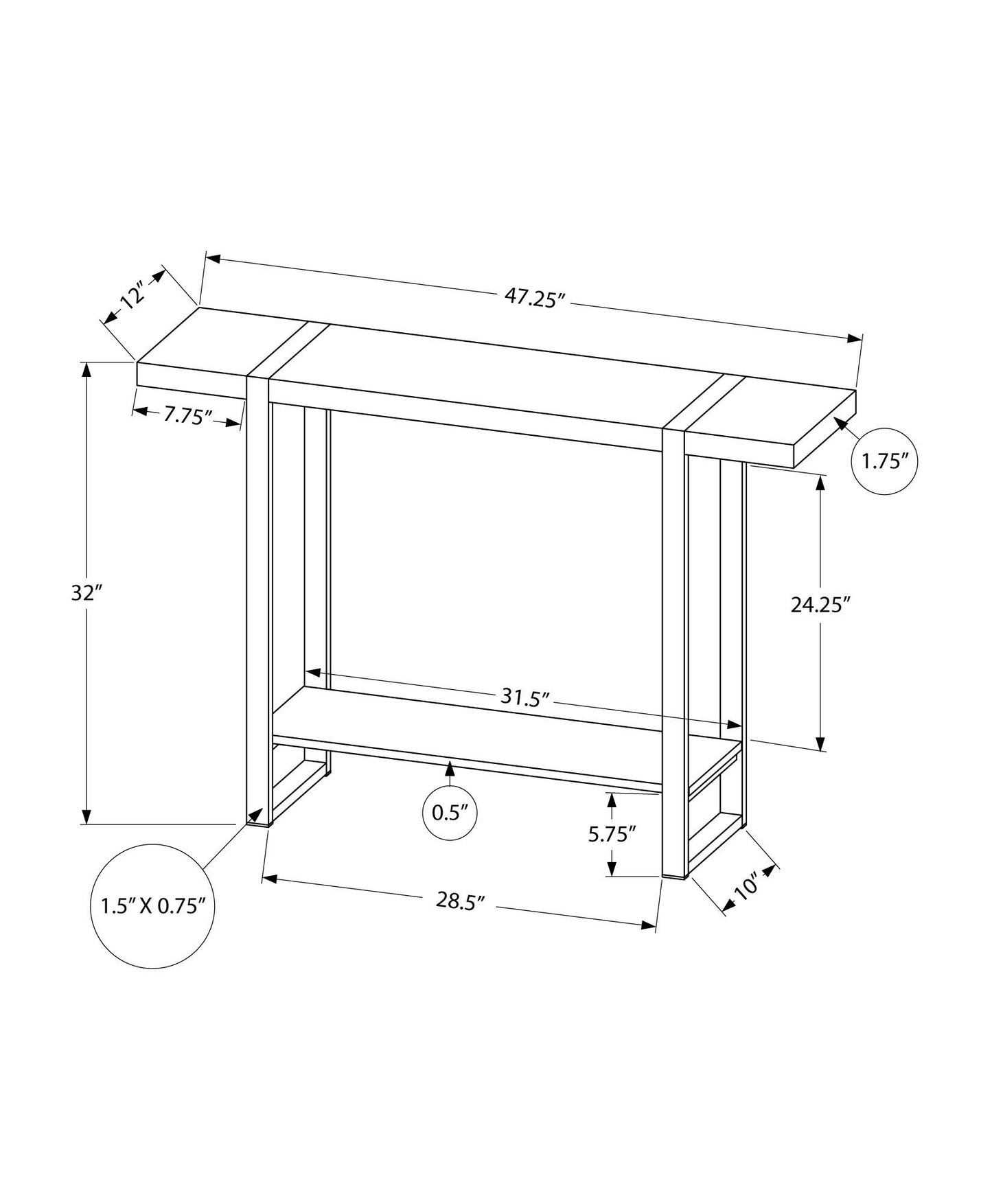 Mesa consola decorativa para entrada, estilo de diseño