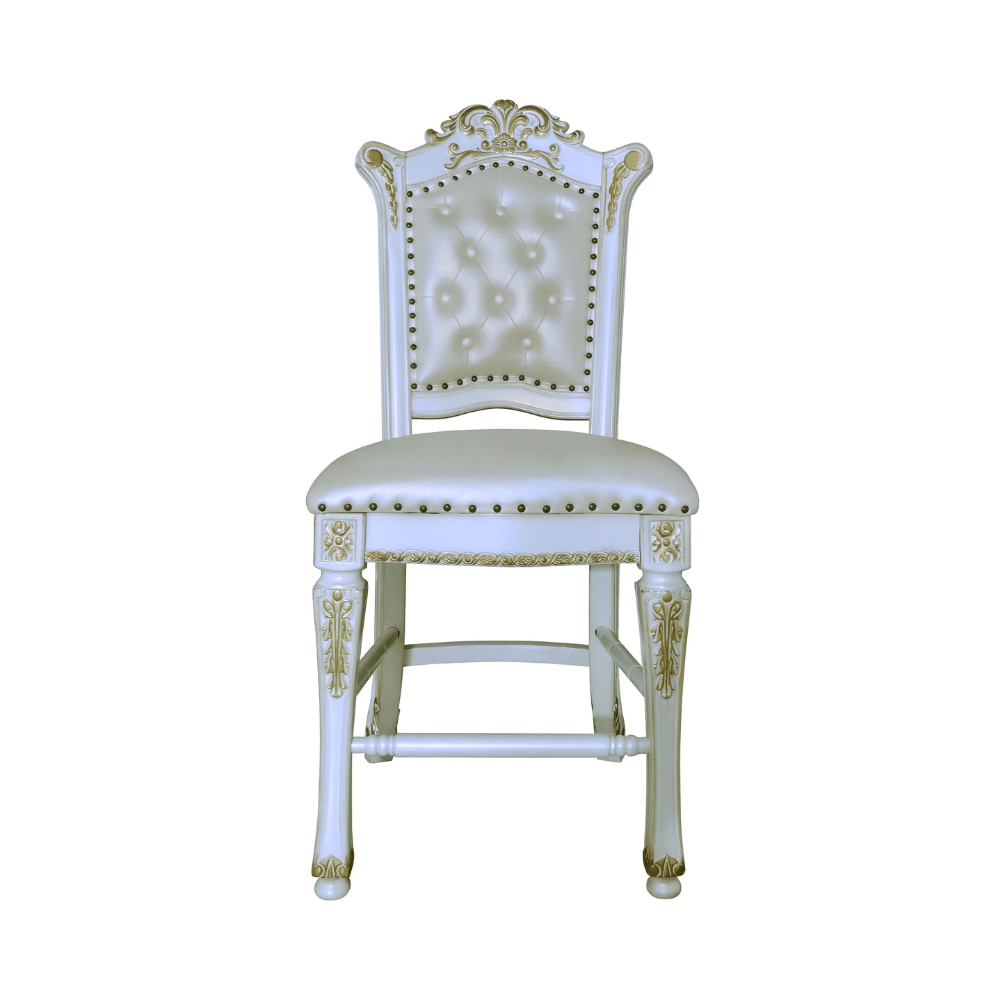 Vendome - Silla antigua de altura de mostrador (juego de 2) - Blanco