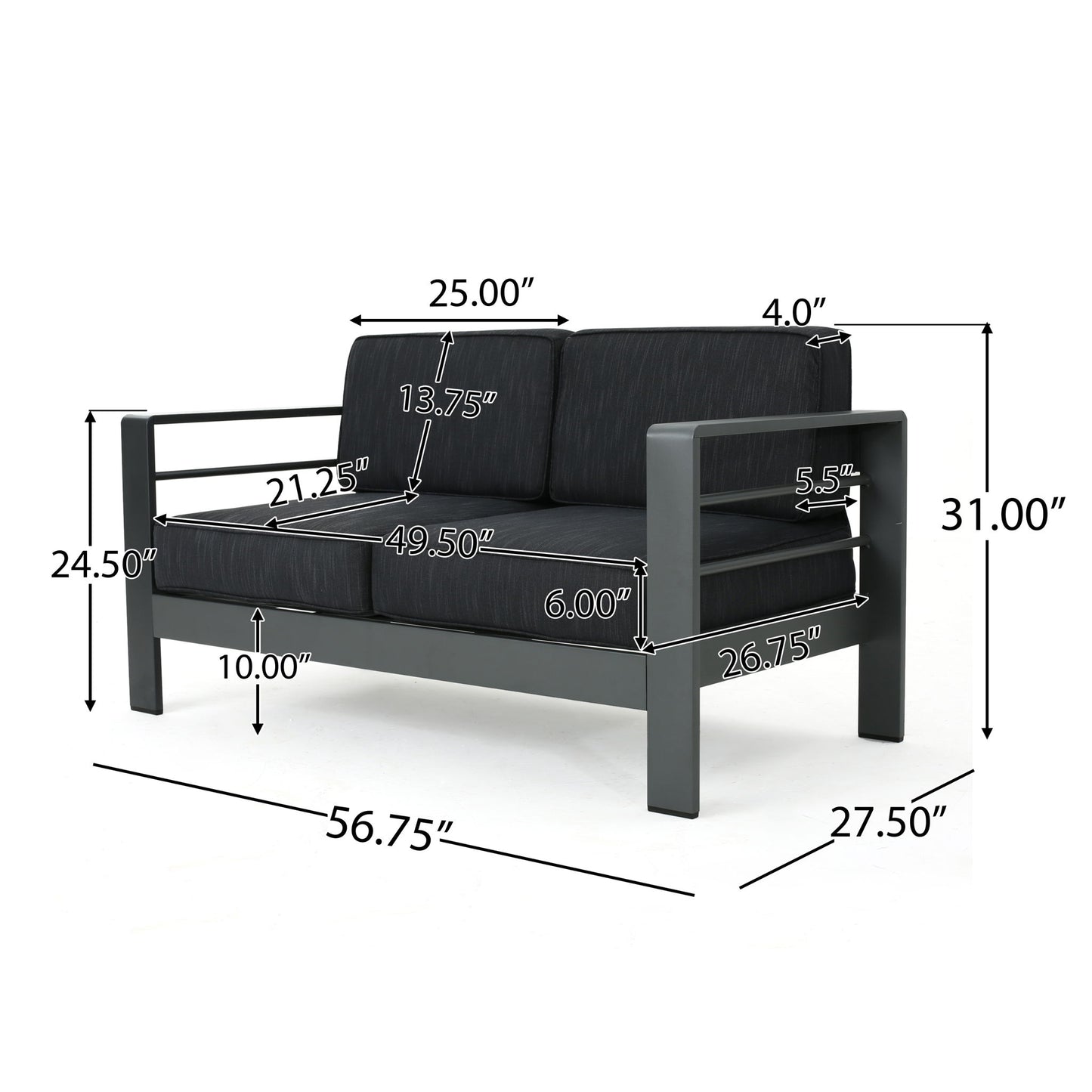 Cape Coral - 4 Pieces Outdoor Patio Chat Set