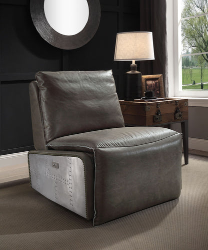 Metier - Sillón reclinable eléctrico - Gris/Aluminio