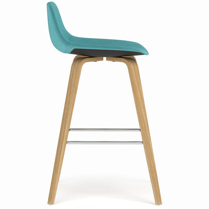 Randolph - Taburete de bar/mostrador de madera curvada (juego de 2) - Azul