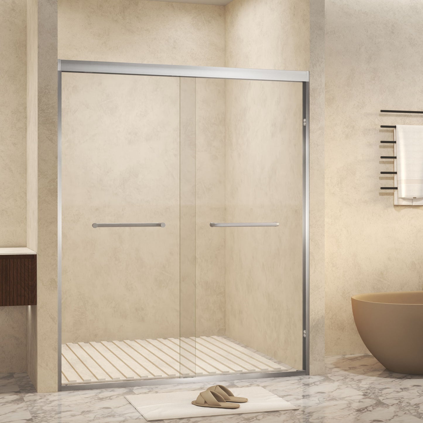 Double Sliding Shower Door With Explosion Proof Film