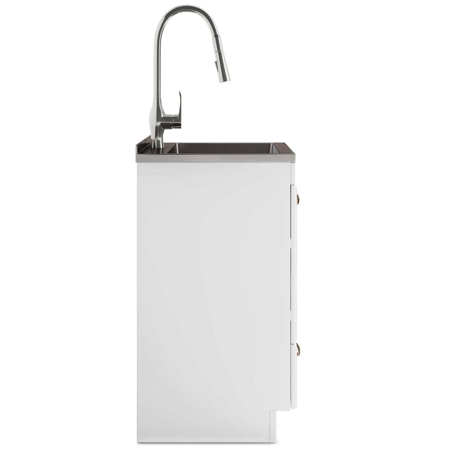 Lawrence - Mueble de lavandería con grifo y fregadero de acero inoxidable