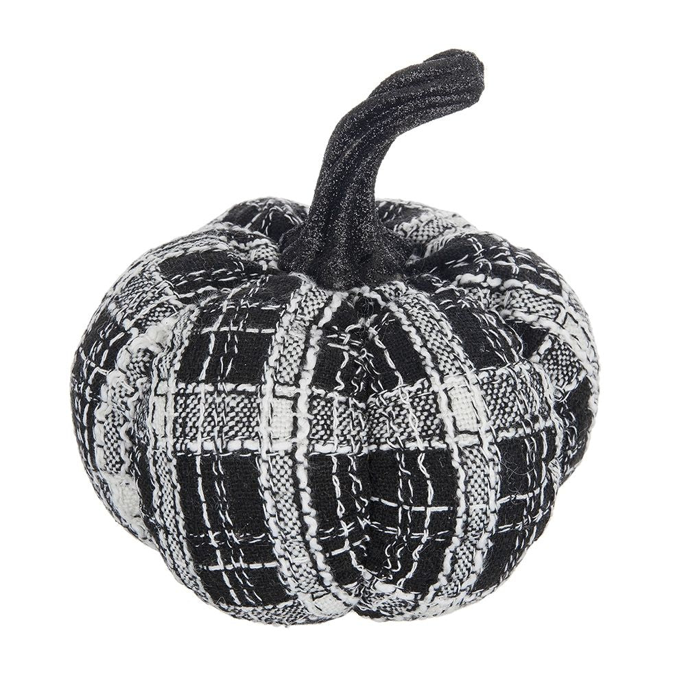 Calabaza a cuadros claros para decoración de Halloween (negro y blanco)