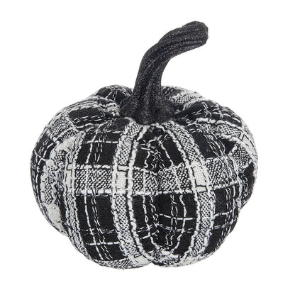 Calabaza a cuadros claros para decoración de Halloween (negro y blanco)