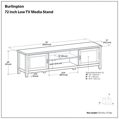 Burlington - Mueble bajo para TV - Caoba