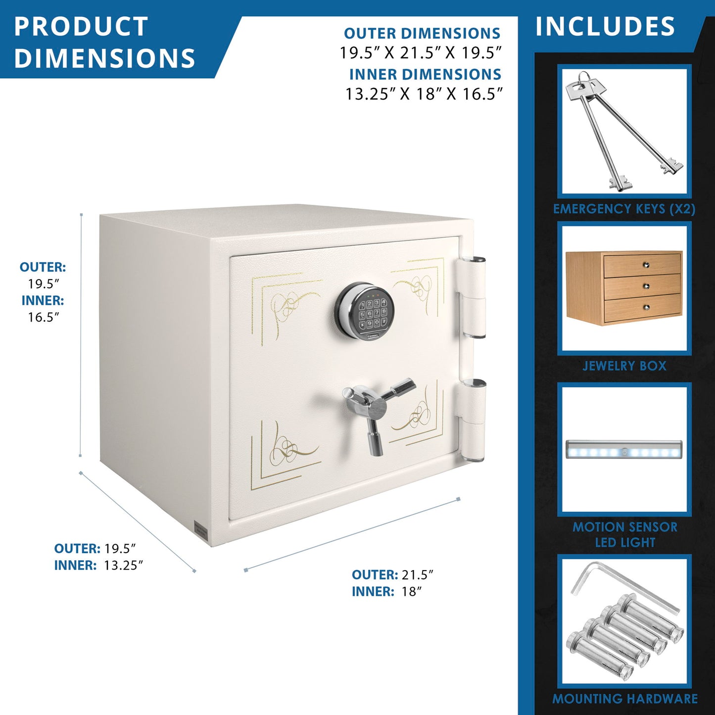 Keypad Fireproof Protection Jewelry Safe