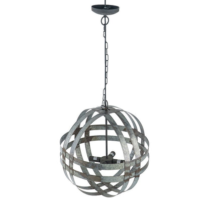 Lámpara colgante galvanizada de 4 luces con cadena ajustable para cocina (bombilla no incluida), color gris