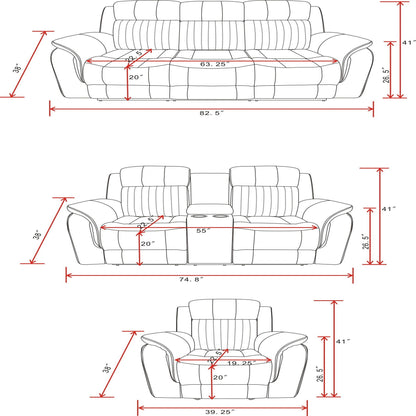 Steban - Sillón reclinable Glider - Gris
