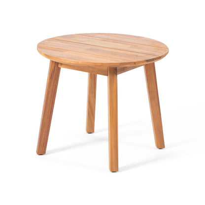 Outdoor Side Table With Slat Top - Brown