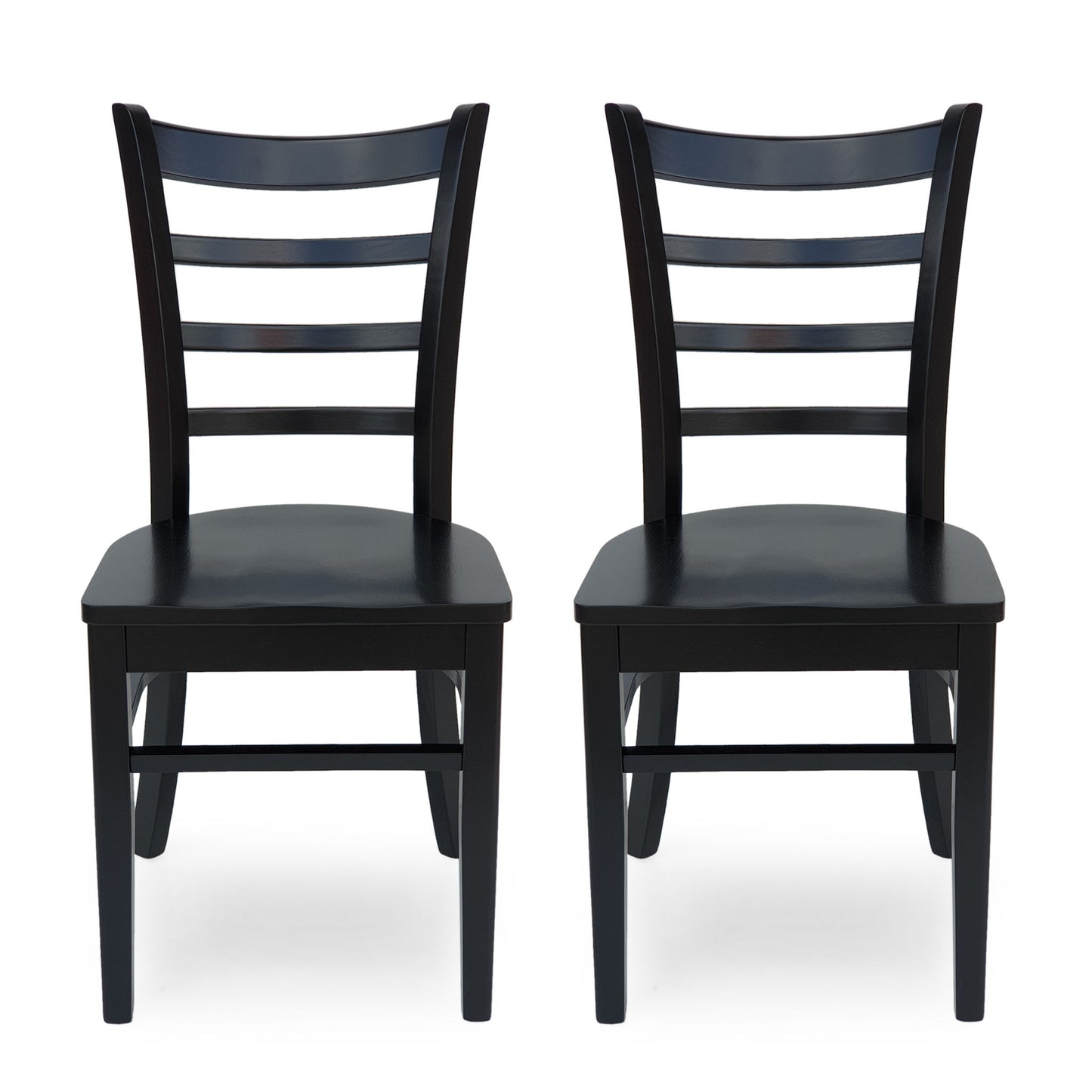 Farmhouse Style Dining Chair Set With Traditional Ladder Back Design