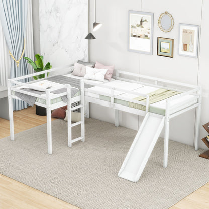 L Shaped Loft Bed With Ladder And Slide