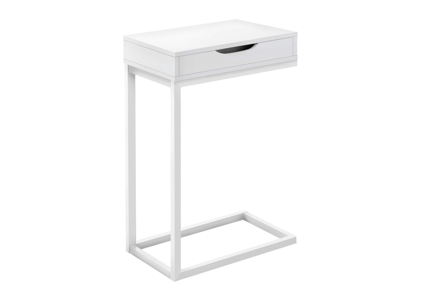 Mesa auxiliar en forma de C, diseño contemporáneo y elegante