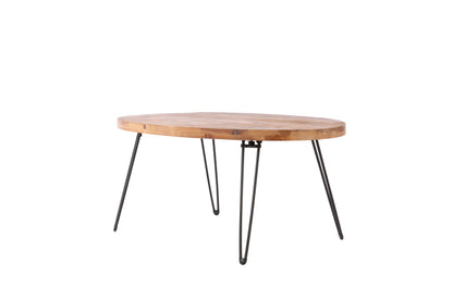 Mesa de cóctel plegable ovalada de madera recuperada natural para tu sala de estar - Natural