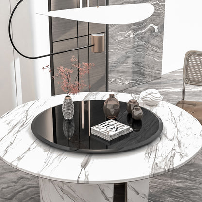 Tablero de mesa redondo de vidrio templado de 28" con borde pulido biselado grueso y transparente