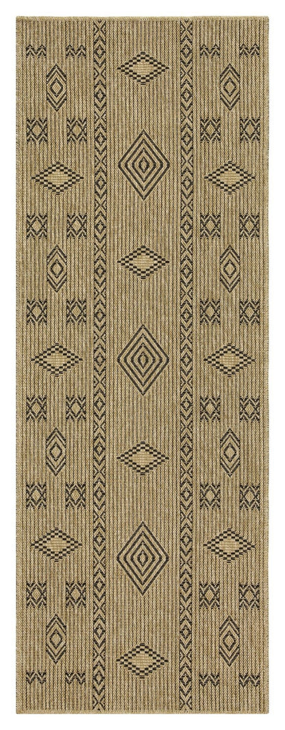 Alfombra Earth para interior y exterior, 2,28 m x 3,18 m, color natural y negro