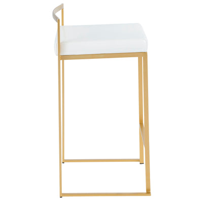 Taburete de bar Fuji de diseño contemporáneo y glamuroso (juego de 2)