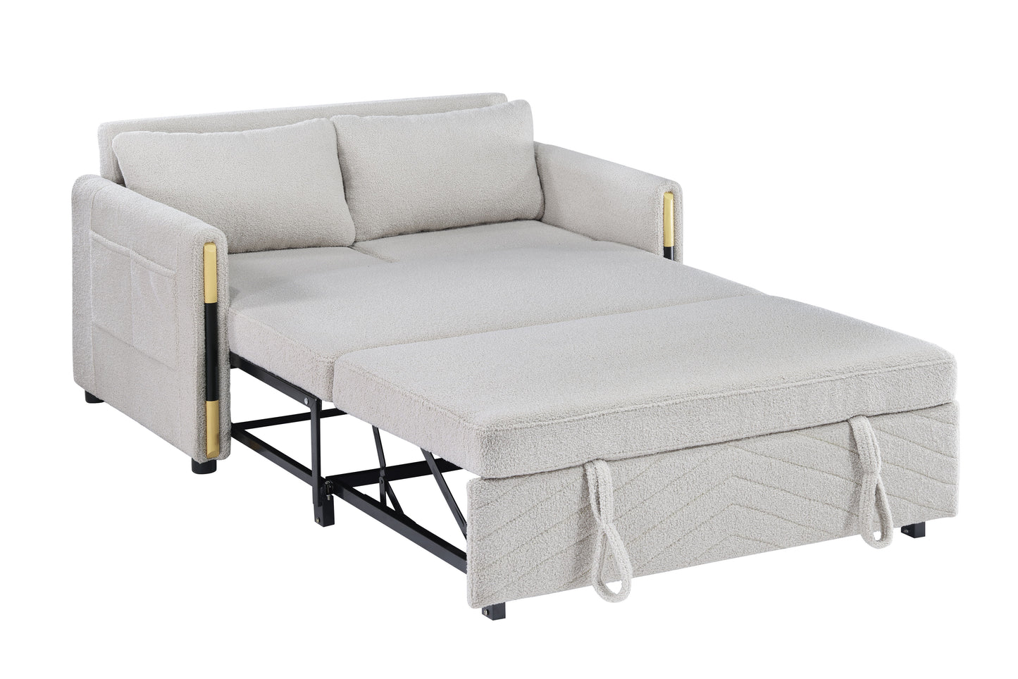 Percy - Sofá cama de dos plazas de terciopelo con diseño de doble tirador 