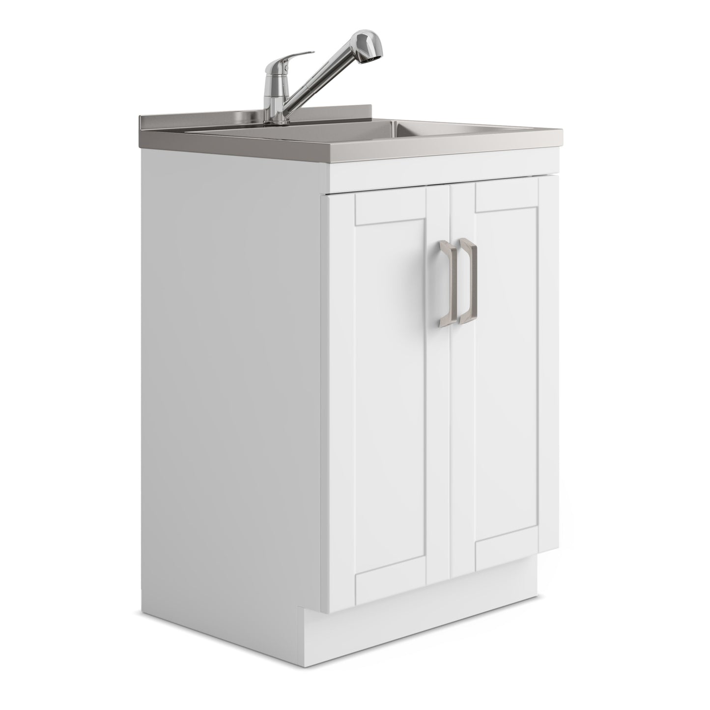 Kyle - Mueble de lavandería, grifo y fregadero de acero inoxidable