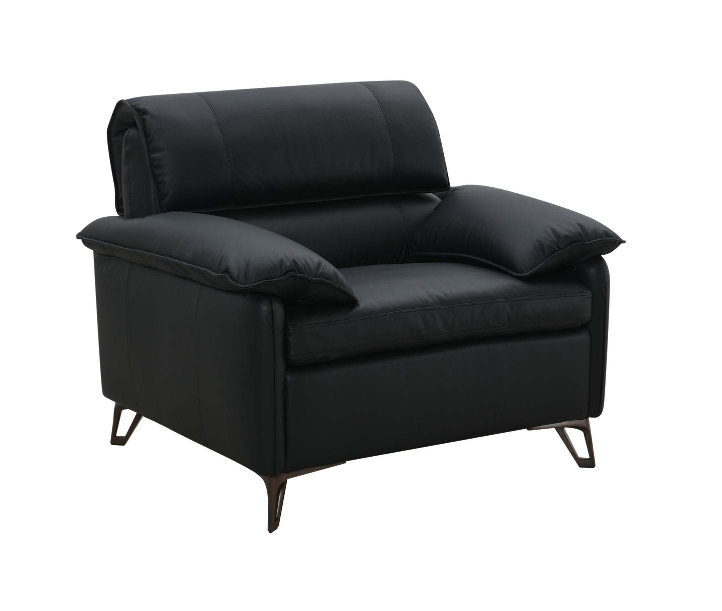 Eilene - Silla de cuero de grano superior - Negro