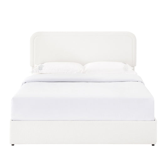 Liv - Cama tapizada con plataforma de almacenamiento y cajones patentada