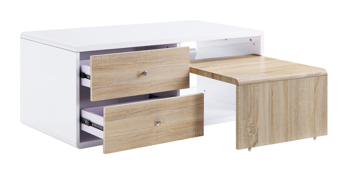 Verux - Mesa de centro de alto brillo - Blanco
